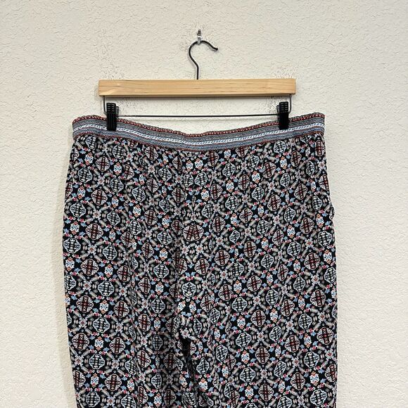 J. JILL Tribal Print Harem Pull-On Pants Drawstring in Multicolor - Picture 6 of 12
